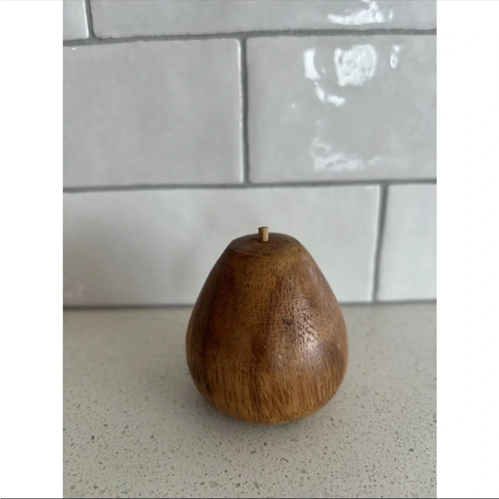 Vintage Hand Carved Wooden Fruit- 5 PIECE SET - Great Display Mid Century Modern